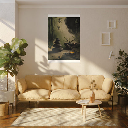 River Stones Spring Canvas Art | Zen Contemplative Design