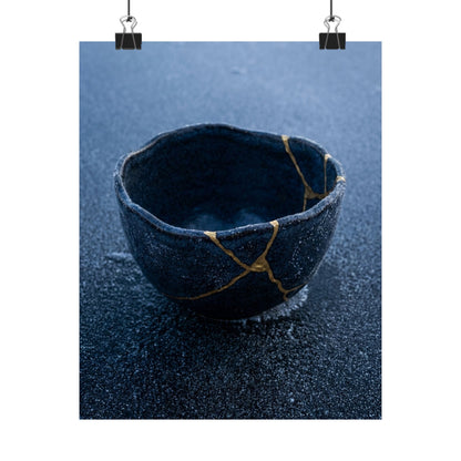 Ceramic Bowl Gold Repair Wall Art Print | Artful Kintsugi Art