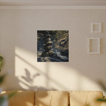 Kintsugi River Stones in Dappled | Broken Beauty Canvas Art