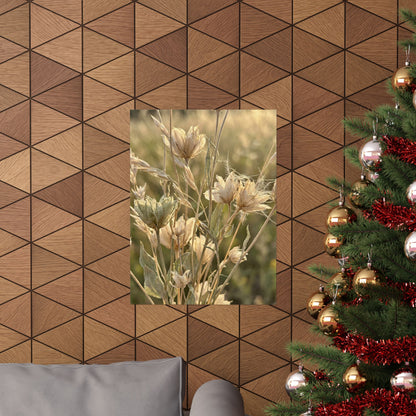 Cozy Dried Flowers Wall Art Print - Minimal Line Japandi
