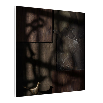 Dark Japandi Shadow Play in Candlelight | Dark Texture Canvas Art