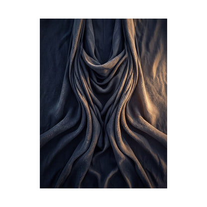 Silk Drape Shadow Zen Wall Art Print | Sophisticated Dark Japandi Art