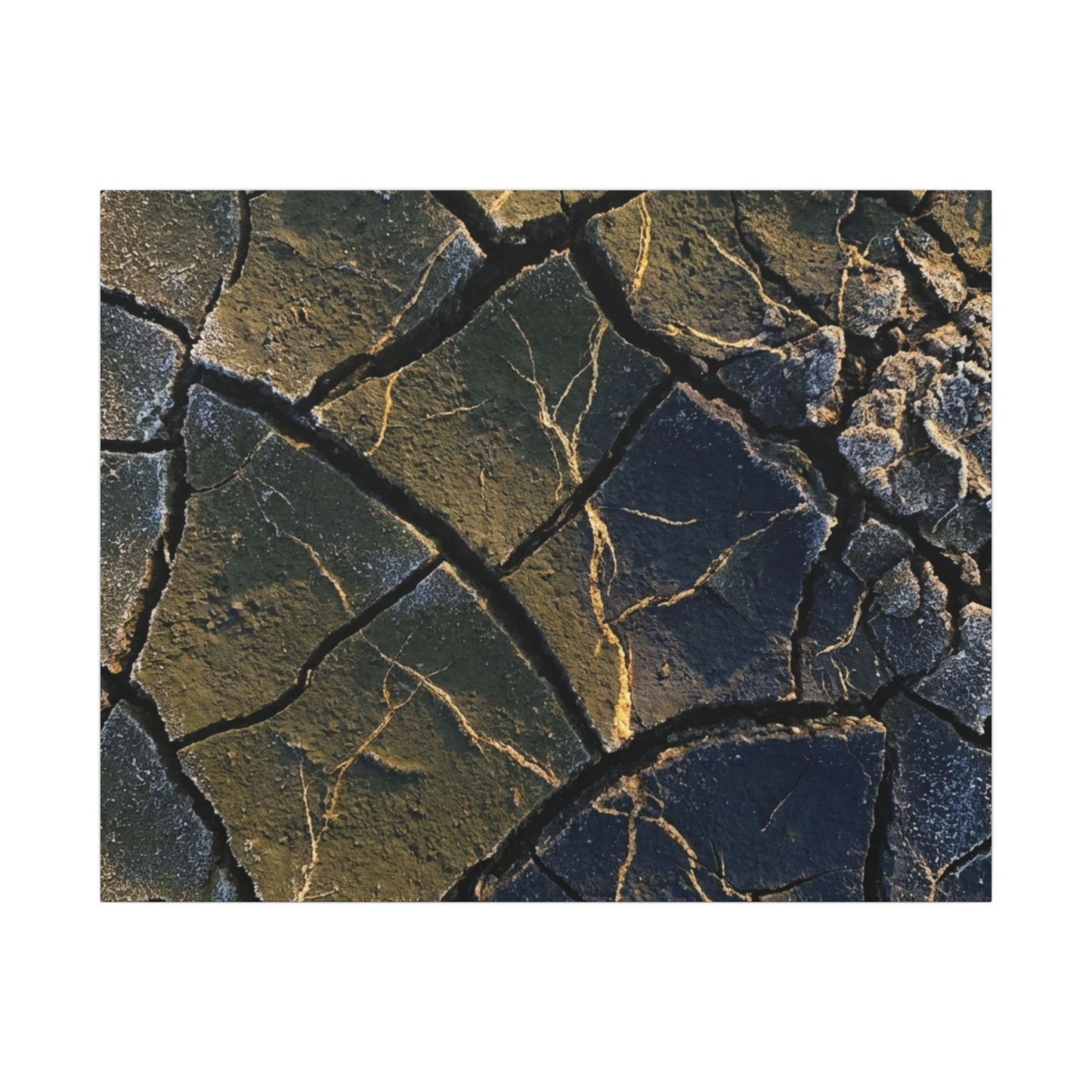 Winter Cracked Earth Moody Minimal Canvas Art | Atmospheric Decor