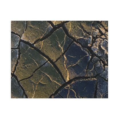 Winter Cracked Earth Moody Minimal Canvas Art | Atmospheric Decor