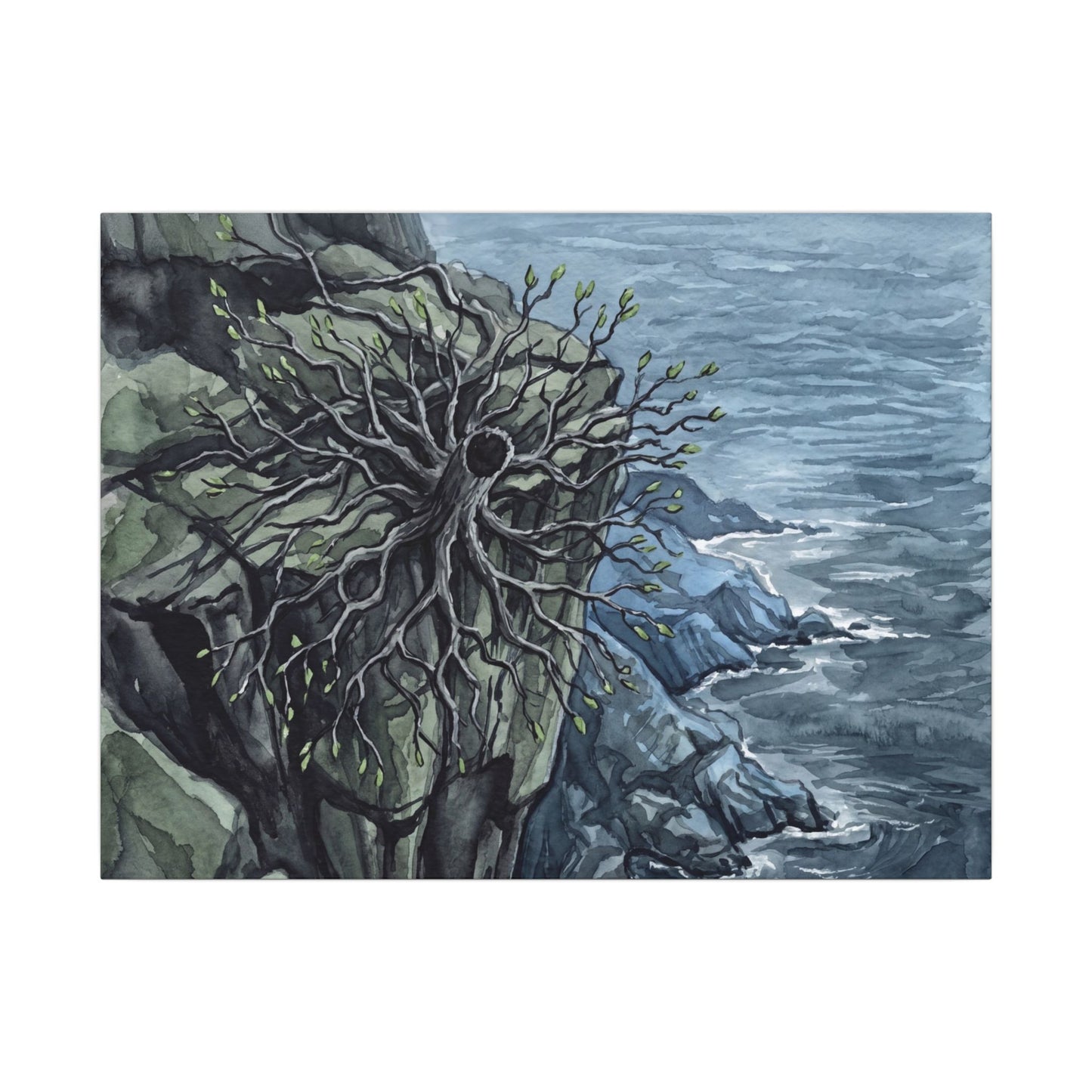 Pine Tree Spring Canvas Art | Japandi Neutral Design