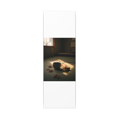 Dark Japandi Tea Ceremony in Golden Hour | Moody Minimal Canvas Art