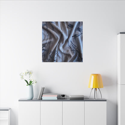 Silk Drape Winter Canvas Art | Japandi Earthy Design