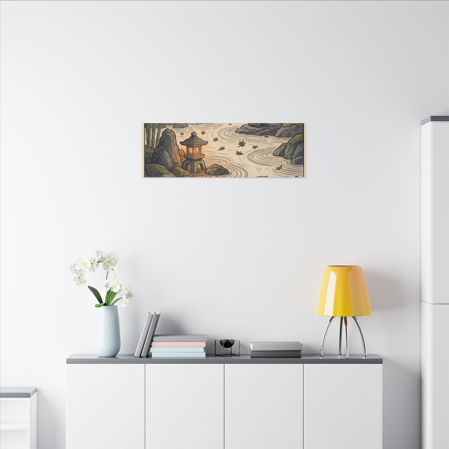 Rock Garden Autumn Canvas Art | Zen Serene Design
