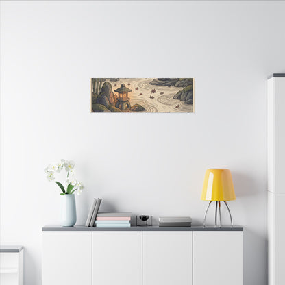 Rock Garden Autumn Canvas Art | Zen Serene Design