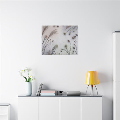Dried Flowers Japanese Pattern Canvas Art | Elegant Japandi Art