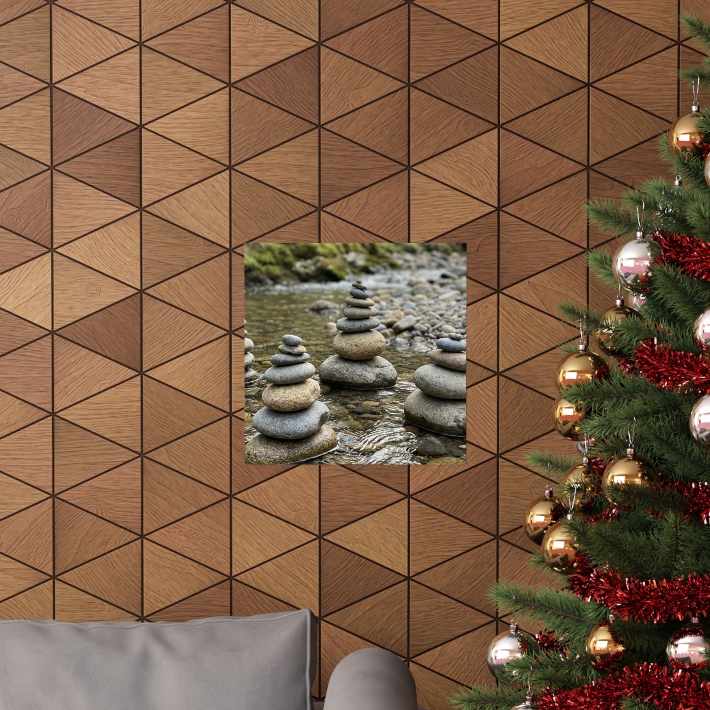 River Stones Summer Wall Art Print | Zen Contemplative Design