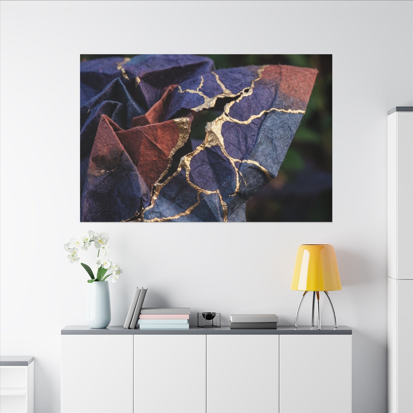 Philosophical Paper Fold Canvas Art - Gold Vein Kintsugi