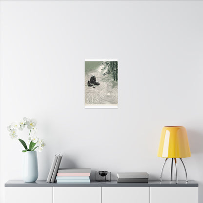 Shibui Rock Garden Canvas Art - Zen Ukiyo E Inspired