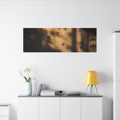Shadow Play Canvas Art | Autumn Dark Japandi Charcoal Ink Art