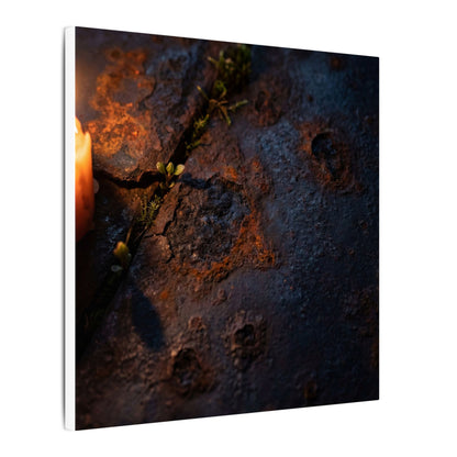 Candlelight Rust Patina Canvas Art - Dark Japandi Ma
