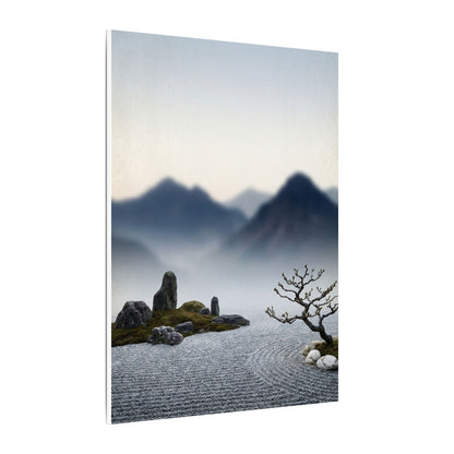 Mountain Mist Karesansui Canvas Art | Contemplative Zen Art