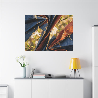 Golden Hour Paper Fold Canvas Art - Kintsugi Ma
