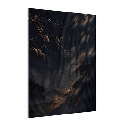 Atmospheric Silk Drape Canvas Art - Charcoal Ink Dark Japandi