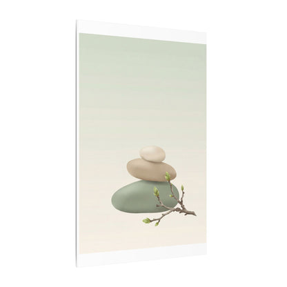 Dawn River Stones Canvas Art - Japandi Fukinsei