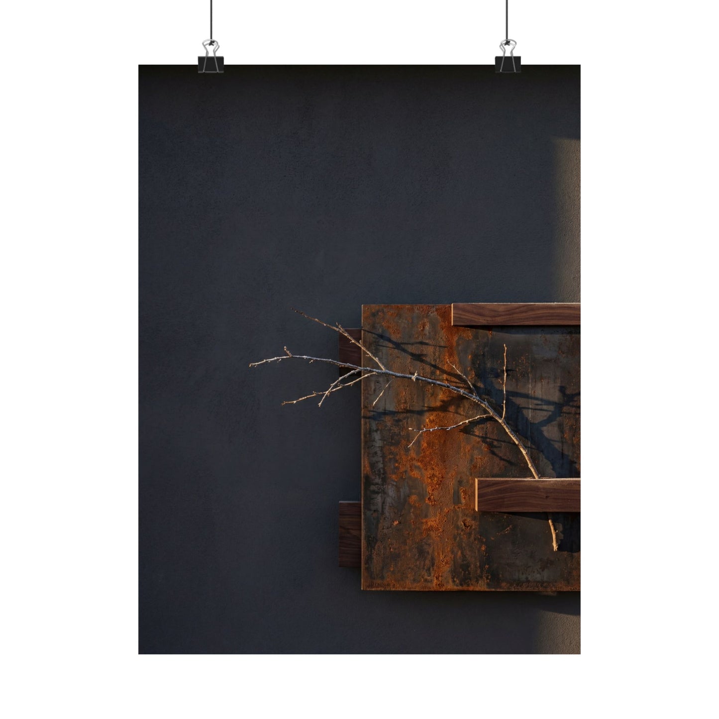 Ma Rust Patina Wall Art Print - Dark Japandi Dark Texture Art Print