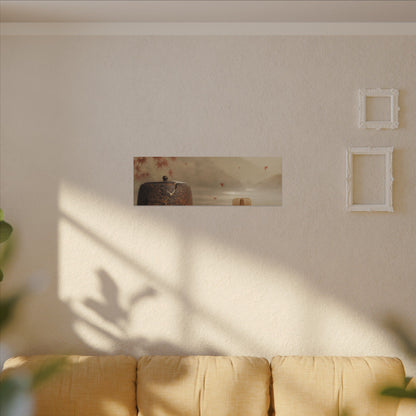 Tea Ceremony Canvas Art | Autumn Kintsugi Gold Vein Art