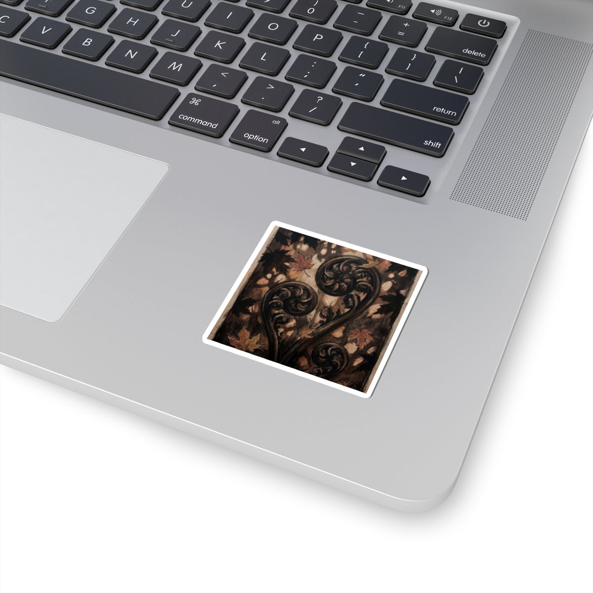 Fern Unfurling Autumn Sticker | Dark Japandi Luxurious Design