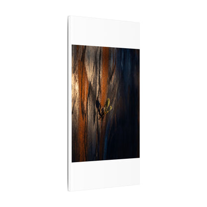Rust Patina Charcoal Ink Canvas Art | Moody Dark Japandi Art