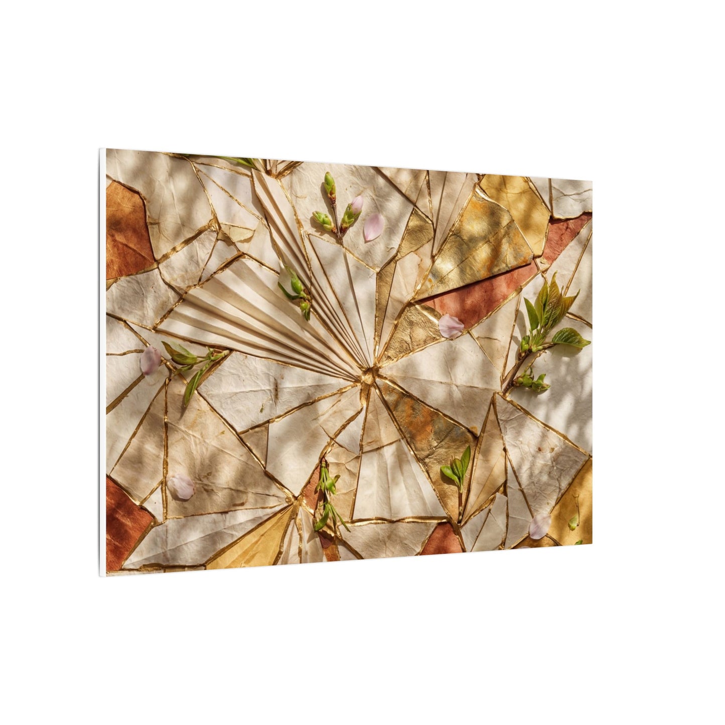 Resilient Paper Fold Canvas Art - Gold Repair Kintsugi