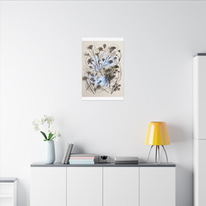 Dried Flowers Minimal Line Canvas Art | Elegant Japandi Art