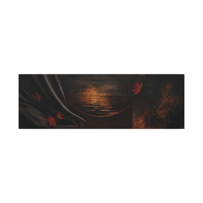 Silk Drape Autumn Canvas Art | Dark Japandi Moody Design