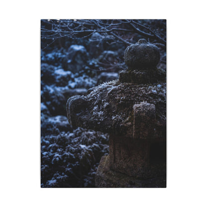Moody Stone Lantern Canvas Art - Shadow Zen Dark Japandi