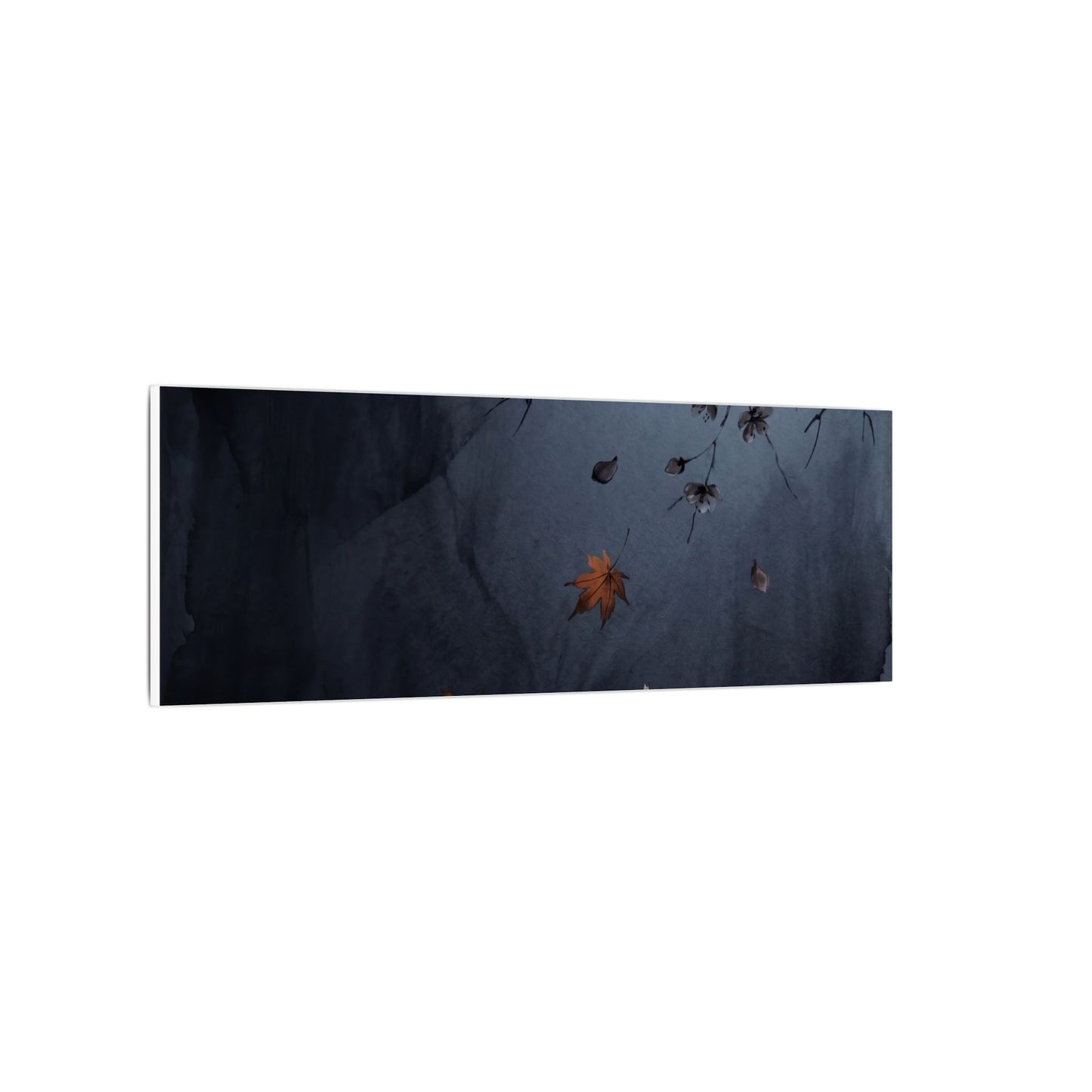 Autumn Cherry Blossom Charcoal Ink Canvas Art | Atmospheric Decor