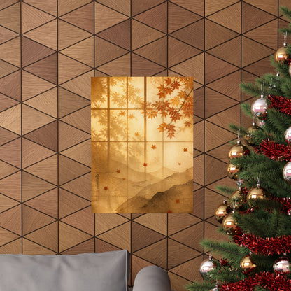 Shoji Screen Wall Art Print | Autumn Japandi Texture Art