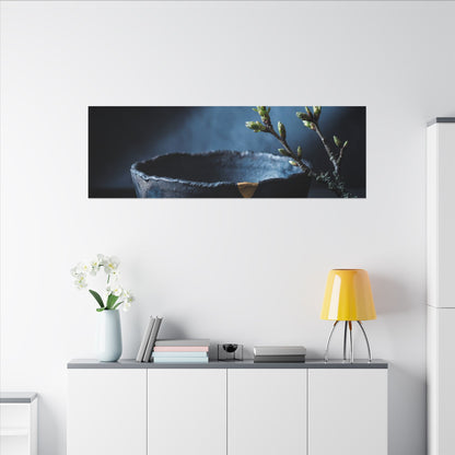 Sophisticated Ceramic Bowl Canvas Art - Shadow Zen Dark Japandi