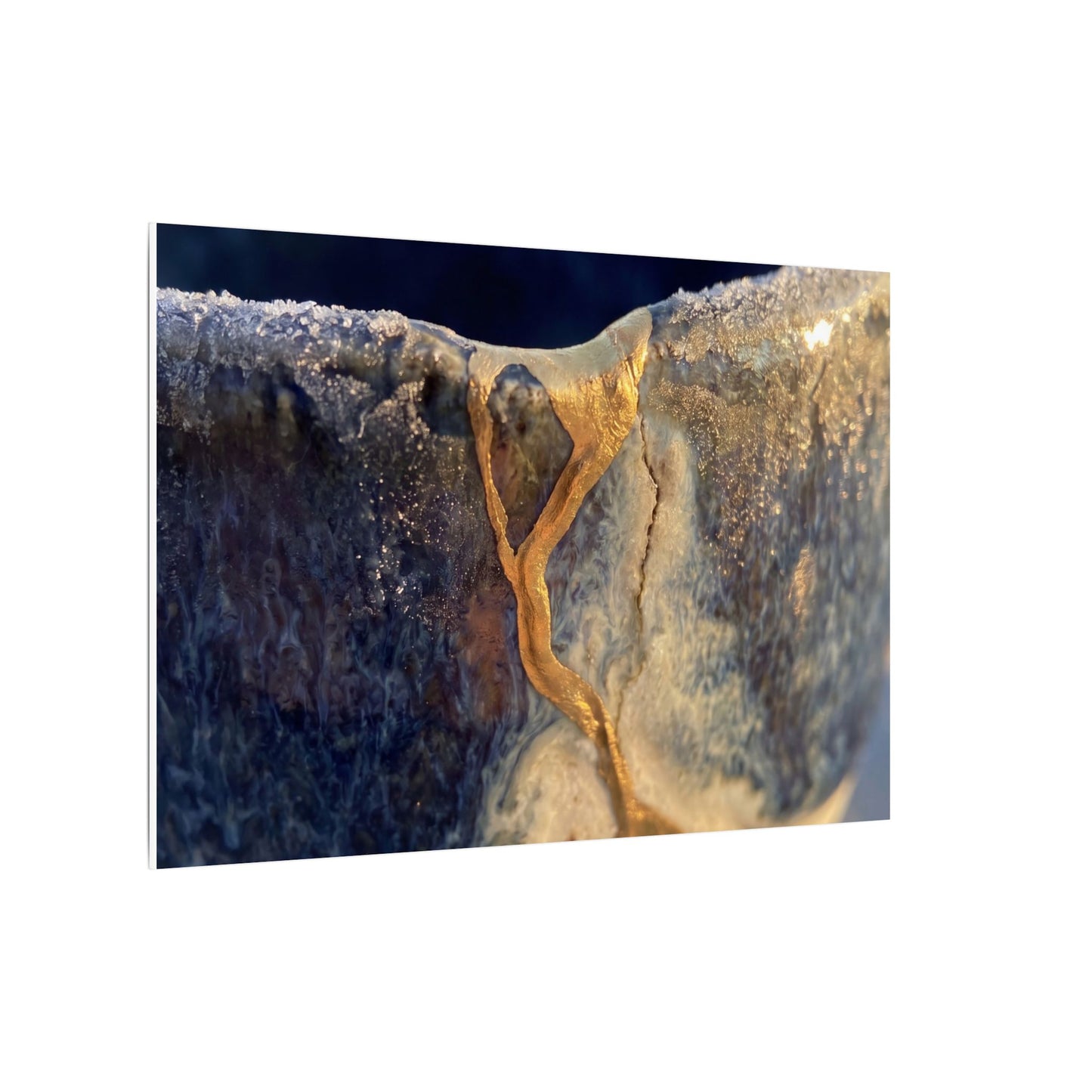 Winter Ceramic Bowl Gold Vein Canvas Art | Healing Decor