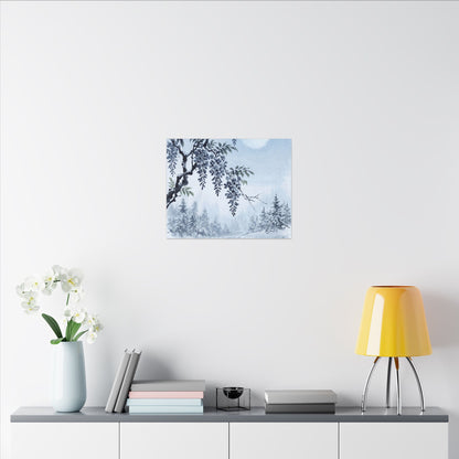 Seijaku Wisteria Canvas Art - Zen Sumi E