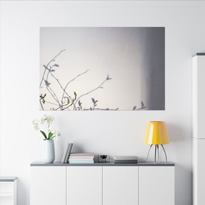 Japandi Shadow Play in Dawn | Japanese Pattern Canvas Art