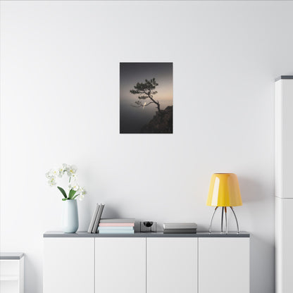 Dawn Pine Tree Canvas Art - Dark Japandi Datsuzoku