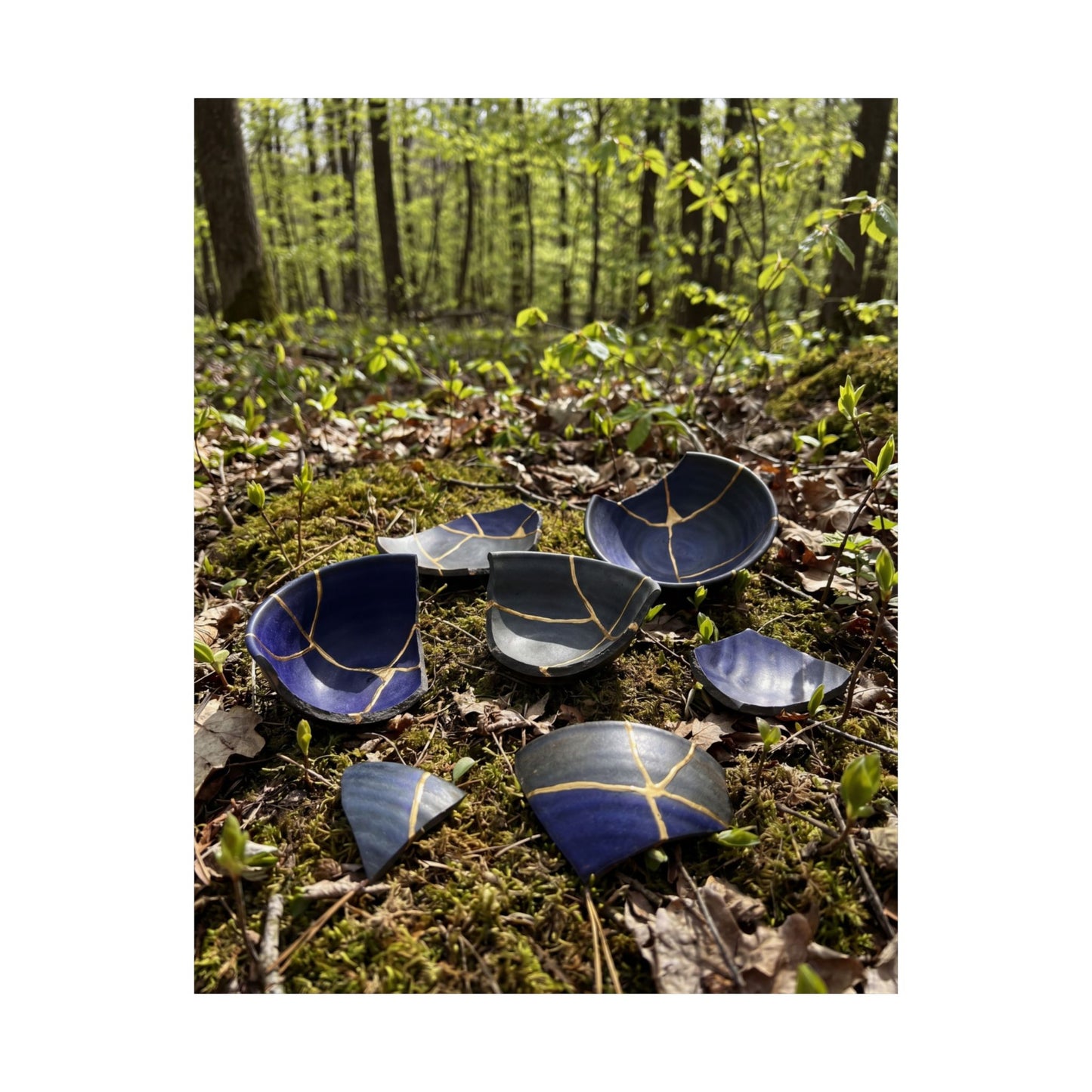 Broken Pottery Spring Wall Art Print | Kintsugi Philosophical Design