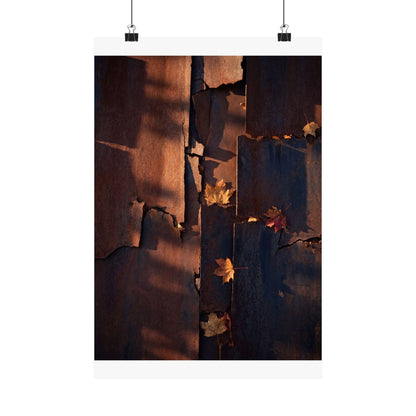 Rust Patina Wall Art Print | Autumn Dark Japandi Shadow Zen Art