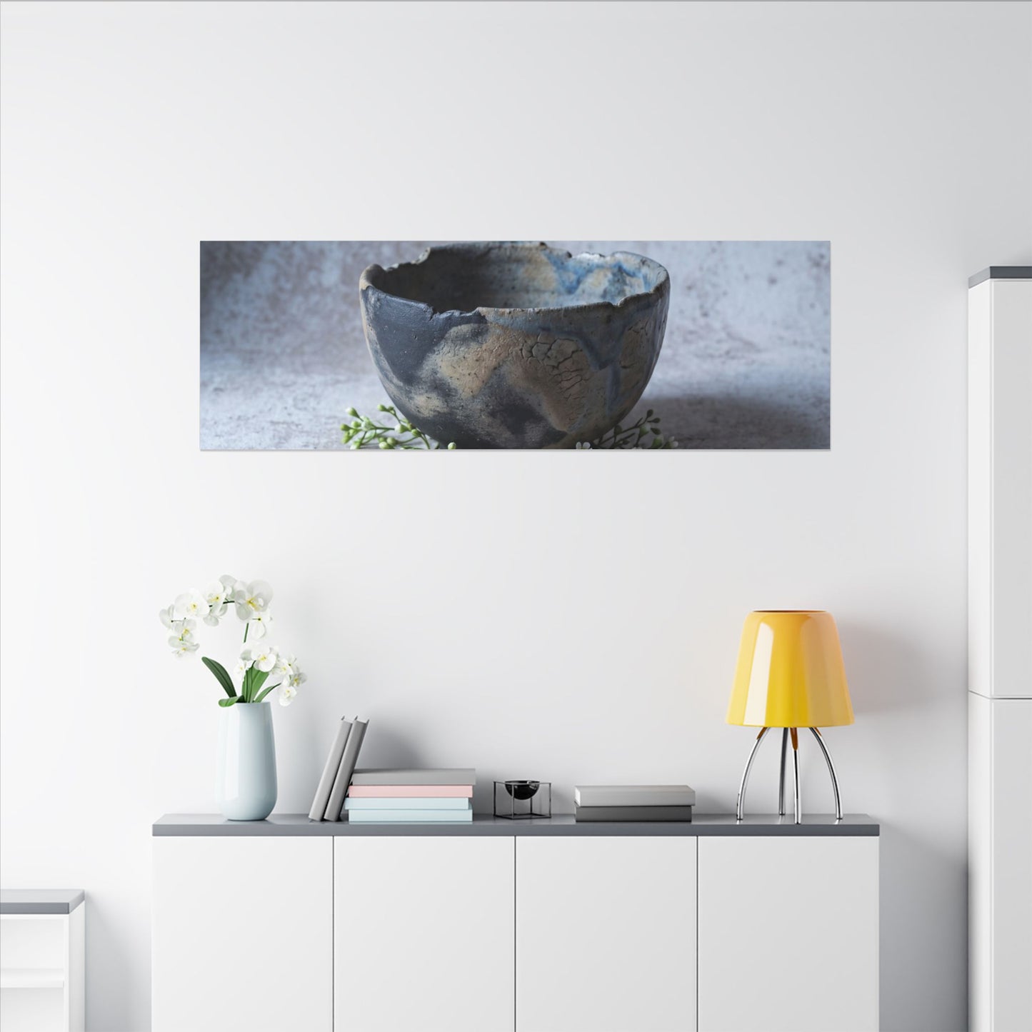 Ceramic Bowl Spring Canvas Art | Japandi Warm Design