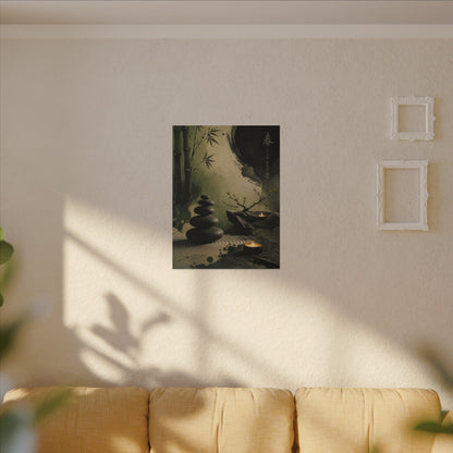 River Stones Spring Canvas Art | Zen Contemplative Design