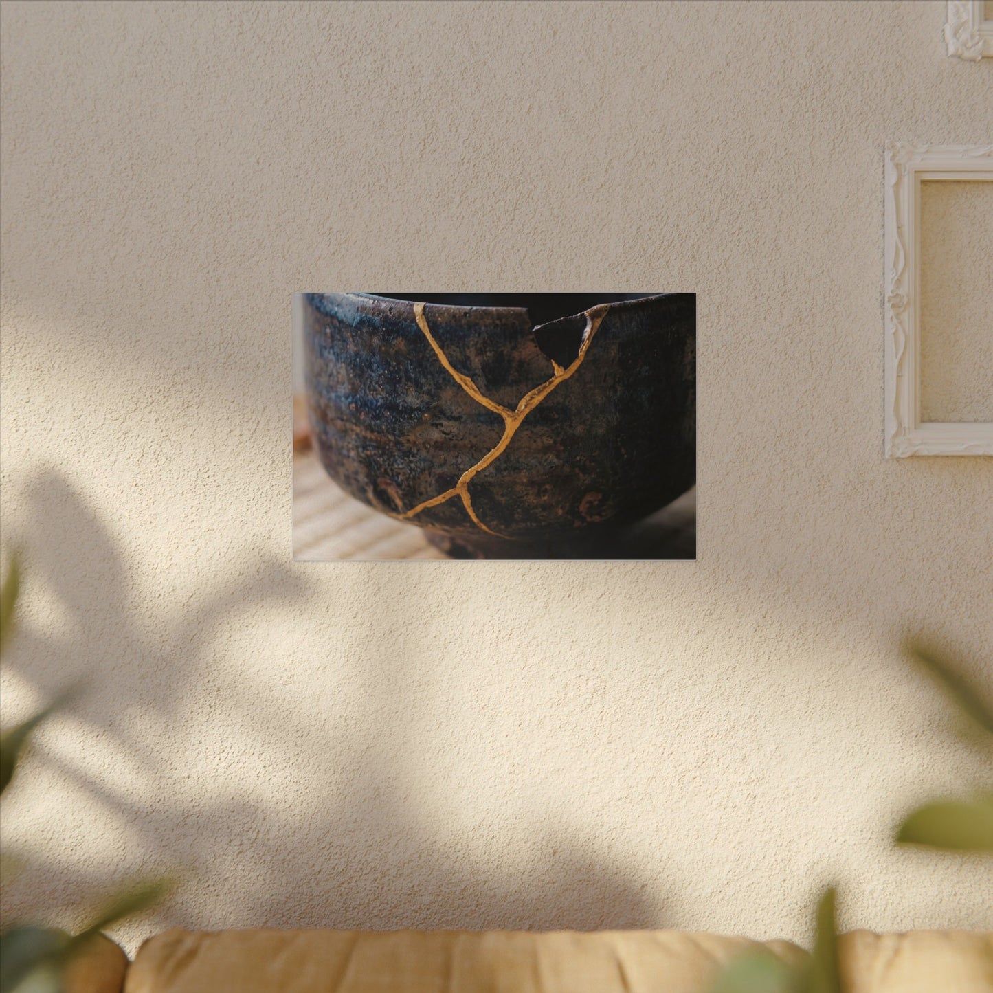 Tea Ceremony Autumn Canvas Art | Kintsugi Healing Design