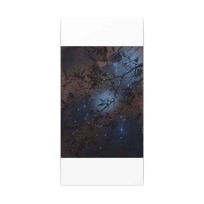 Bold Cherry Blossom Canvas Art - Charcoal Ink Dark Japandi