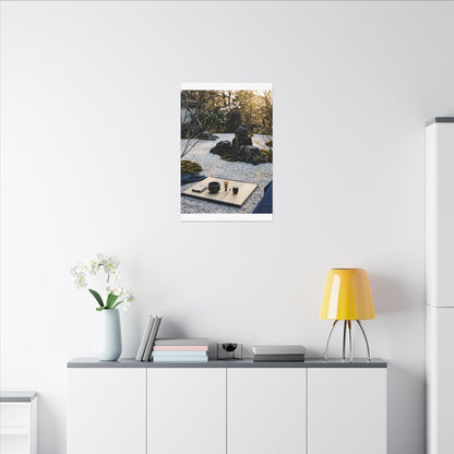 Zen Tea Ceremony in Golden Hour | Karesansui Canvas Art