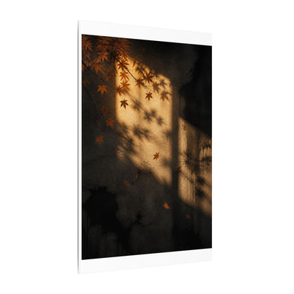 Shadow Play Canvas Art | Autumn Dark Japandi Charcoal Ink Art