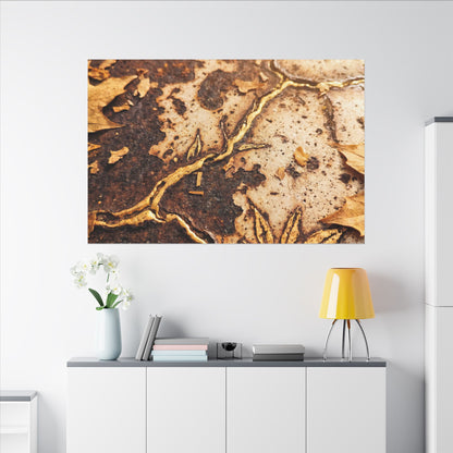 Kintsugi Rust Patina in Golden Hour | Gold Vein Canvas Art