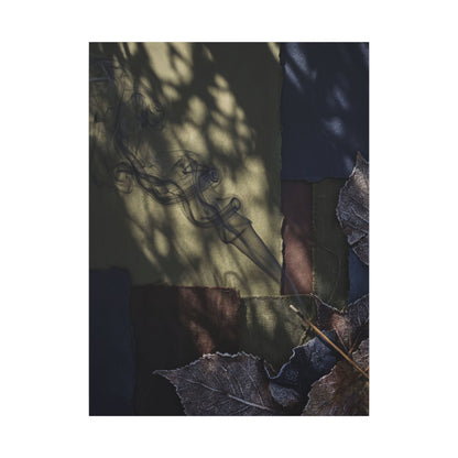 Ma Incense Smoke Canvas Art - Dark Japandi Dark Texture