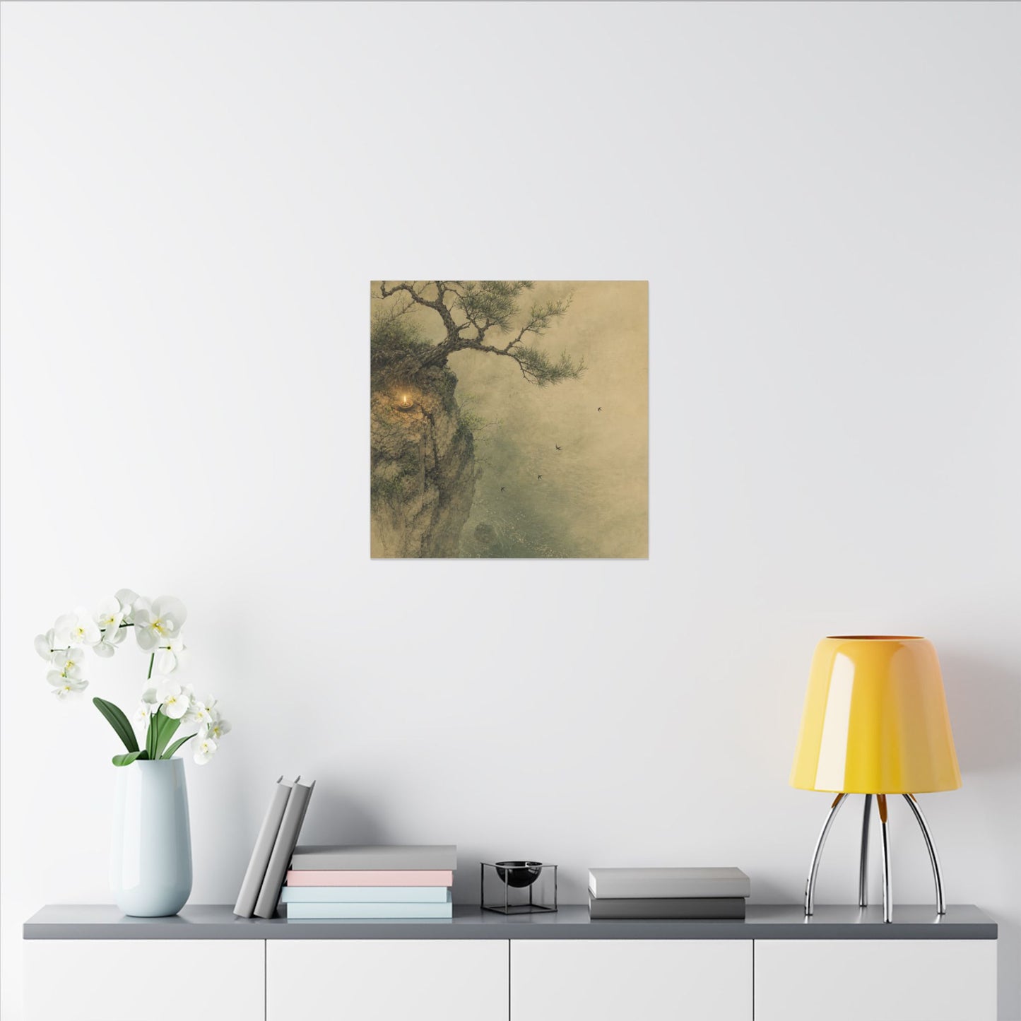 Spring Pine Tree Minimal Line Canvas Art | Earthy Decor