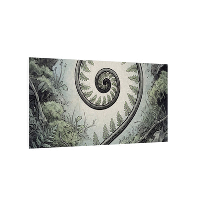 Zen Fern Unfurling in Dawn | Ukiyo E Inspired Canvas Art